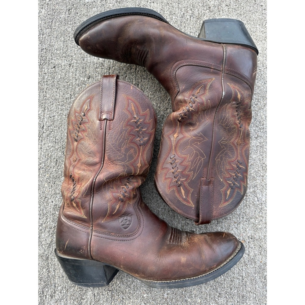 Ariat Heritage R Toe Western Leather Cowboy Boot 37422 Mens 10.5D Braided Unique
